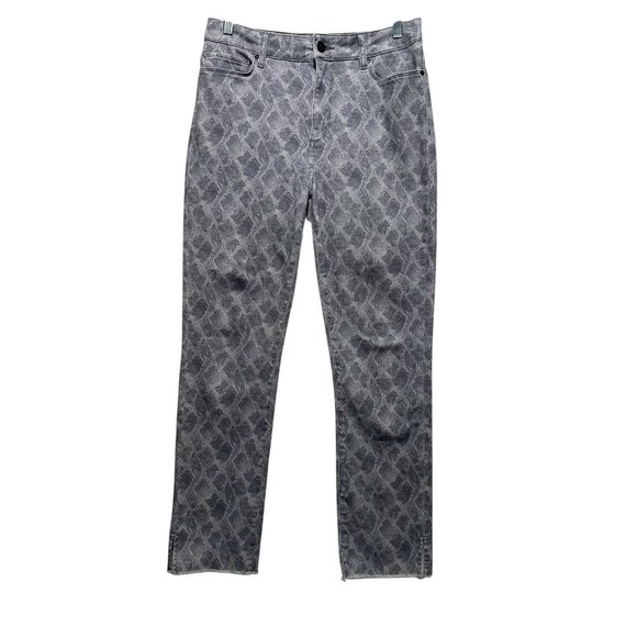Paige Hoxton Slim Snake Print Pants Womens 30 Gray High Rise Straigh Leg Western - Picture 10 of 14